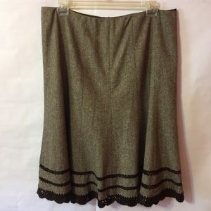 Talbots A-line Flare Skirt Crochet Hem Size 18
